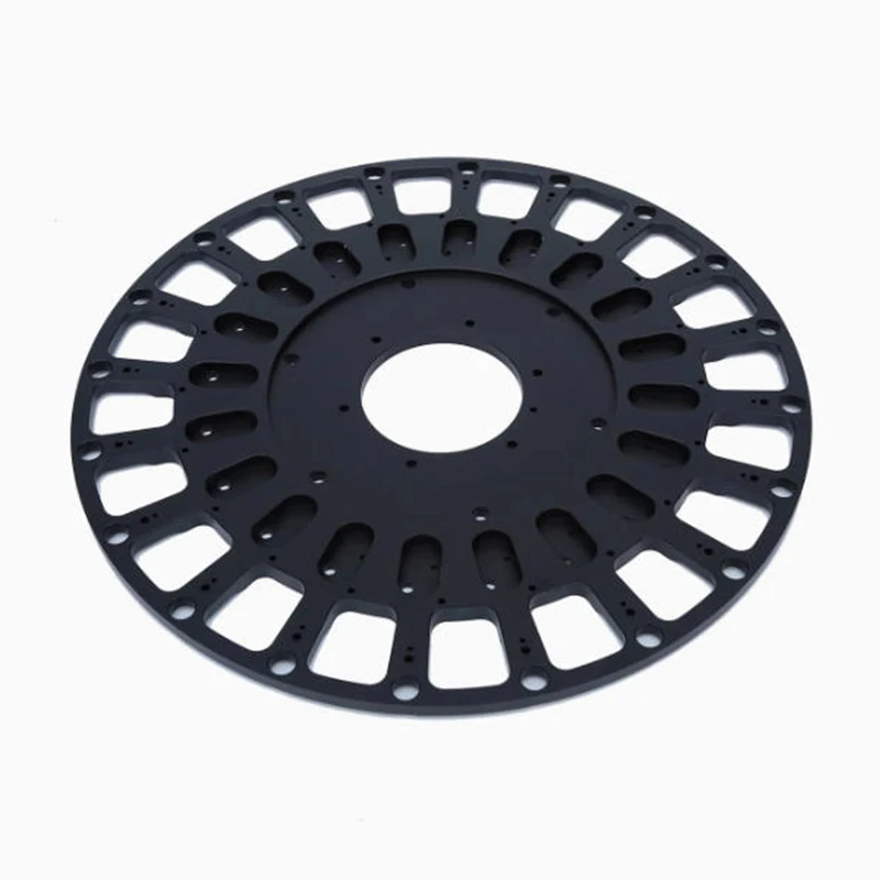 

Black Alloy Hollow Round Disc Aluminum Components Custom Machining Products