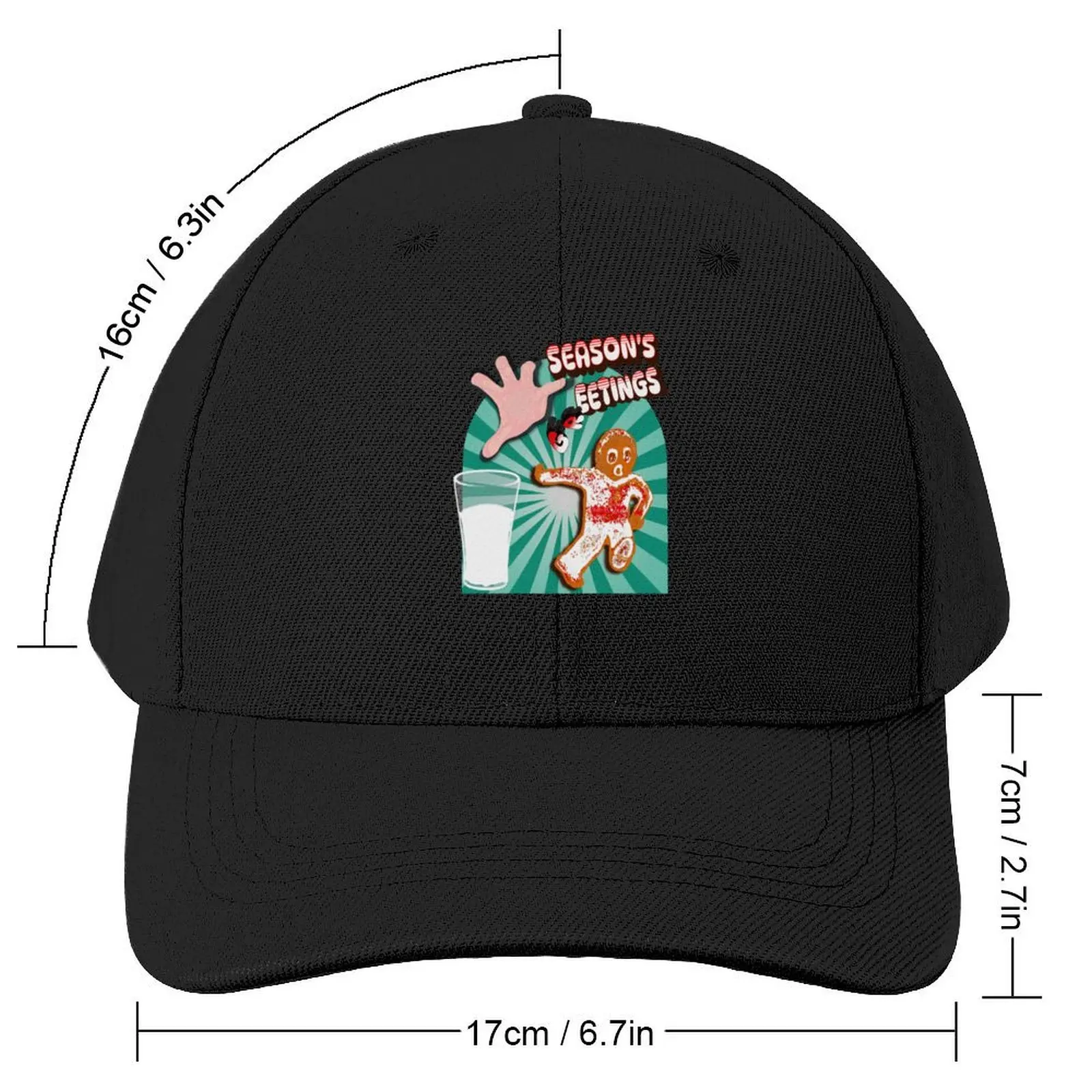 Seasons Greetings Gingerbread Running Man Baseball Cap |-F-| tea Hat Golf Cap summer hat Girl Men's