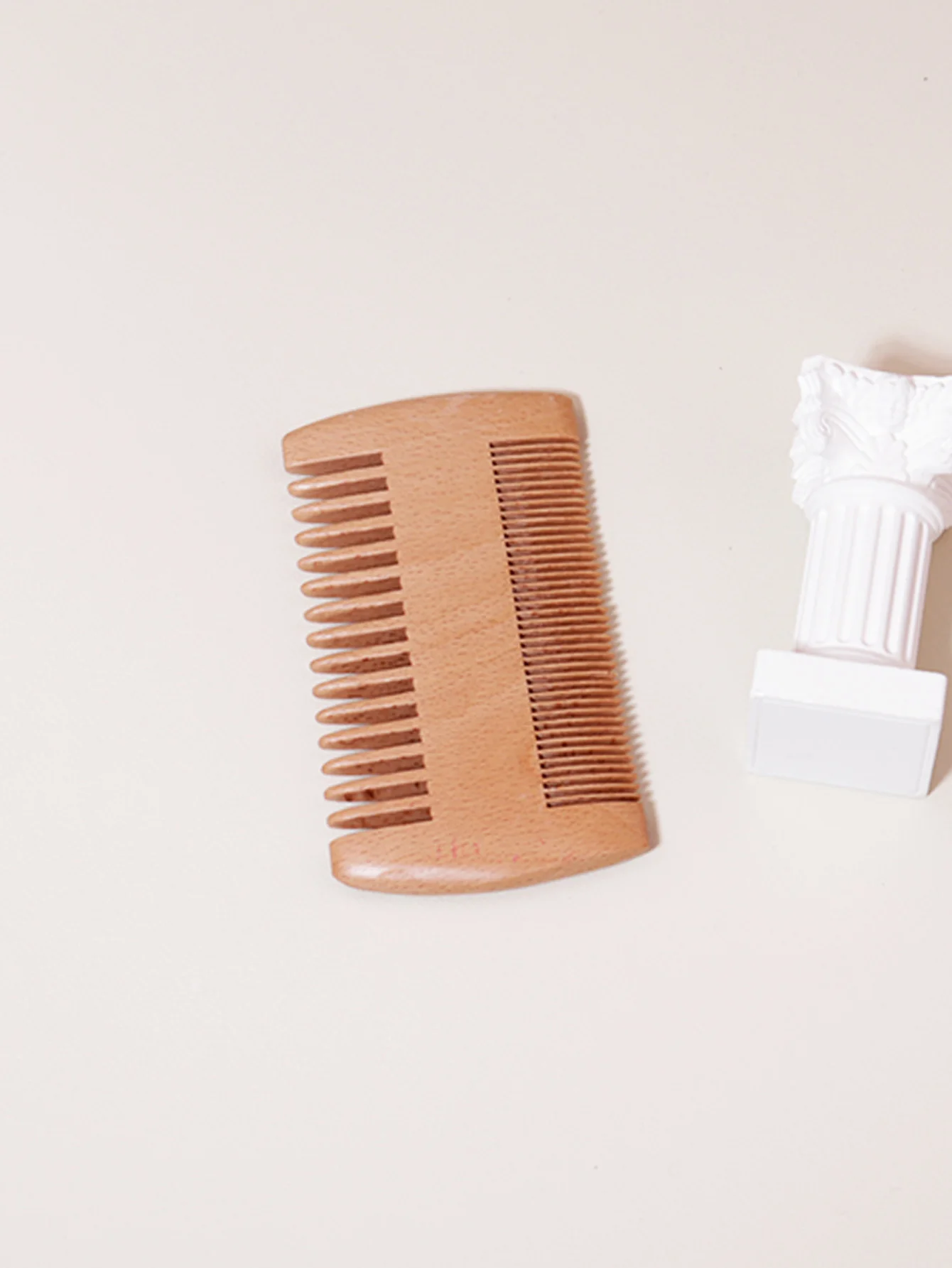 Wooden Beard Comb, Styling Comb, Double-Sided with Fine and Coarse Teeth, Pocket Comb, Portable Travel Comb
