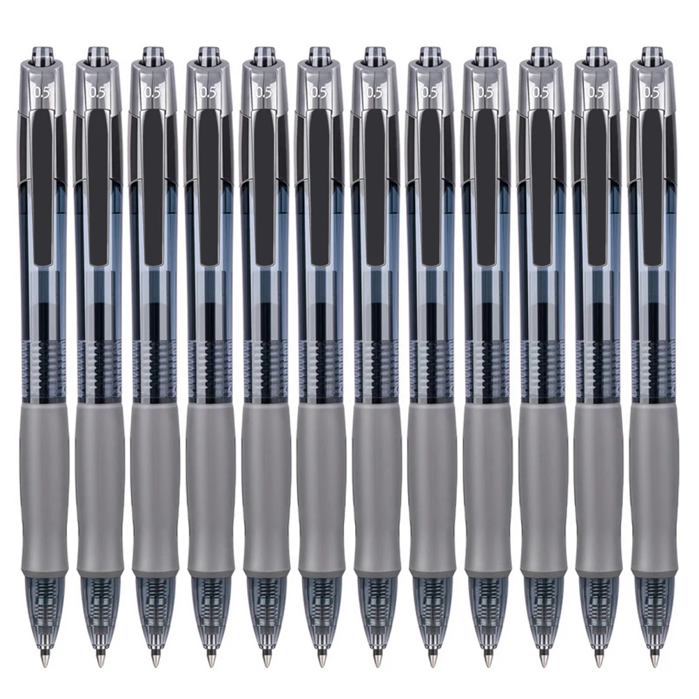 

12Pcs Black Pens 0.5mm Tungsten Carbide Ball Smooth Writing Student Office Stationery Roller Signature Pens