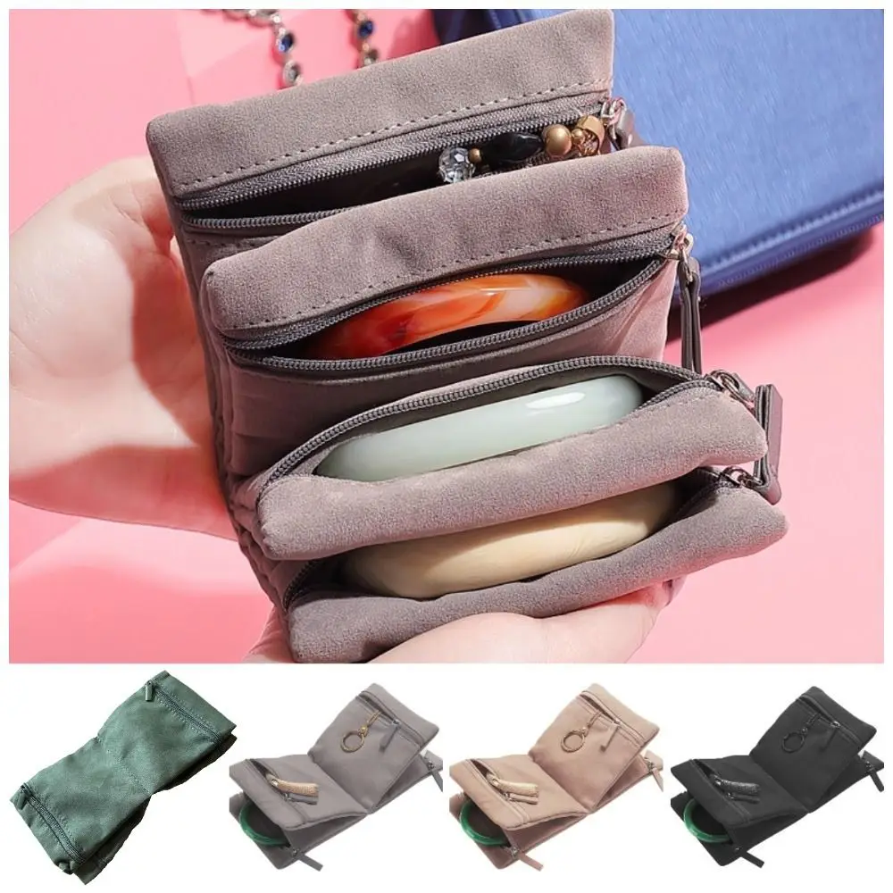 

Foldable Jewelry Organizer Zipper High Capacity Necklace Organizer Multiple Compartments Aesthetic Travel Jewelry Storage Bag