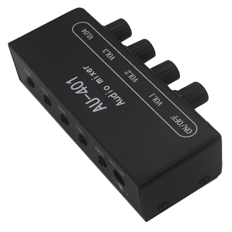 멀티 소스 AU-401 DC 5V-12V 스테레오 오디오 믹서, 4 입력 1 출력, 개별 제어 보드 사운드