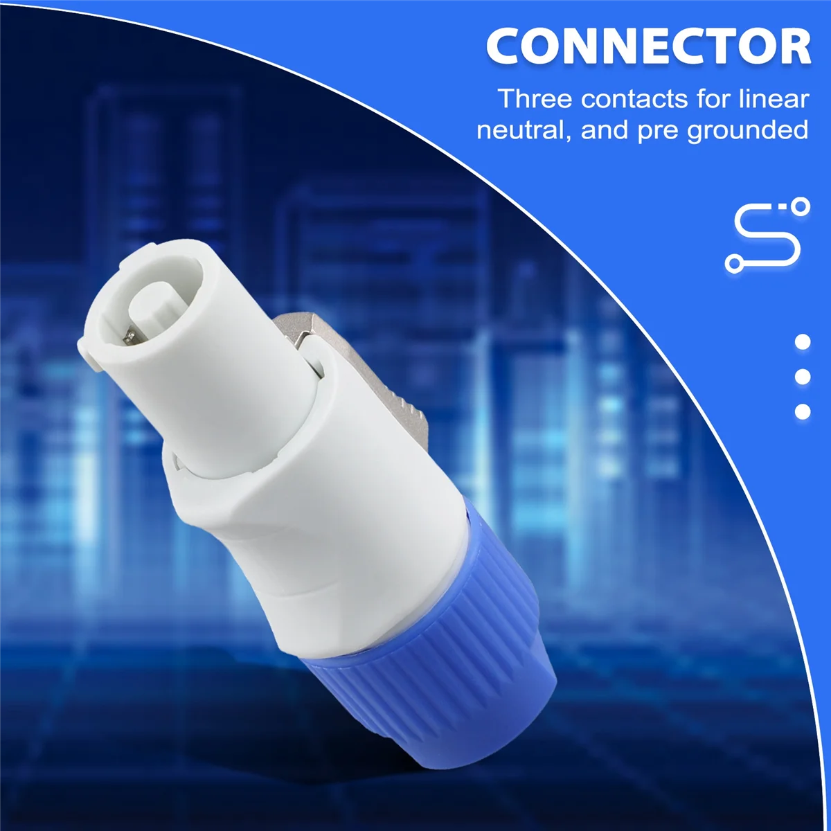 Conector Powercon macho de 3 pines, conector de entrada de señal para luz de haz, salida de potencia de luz de escenario, 10 Uds.