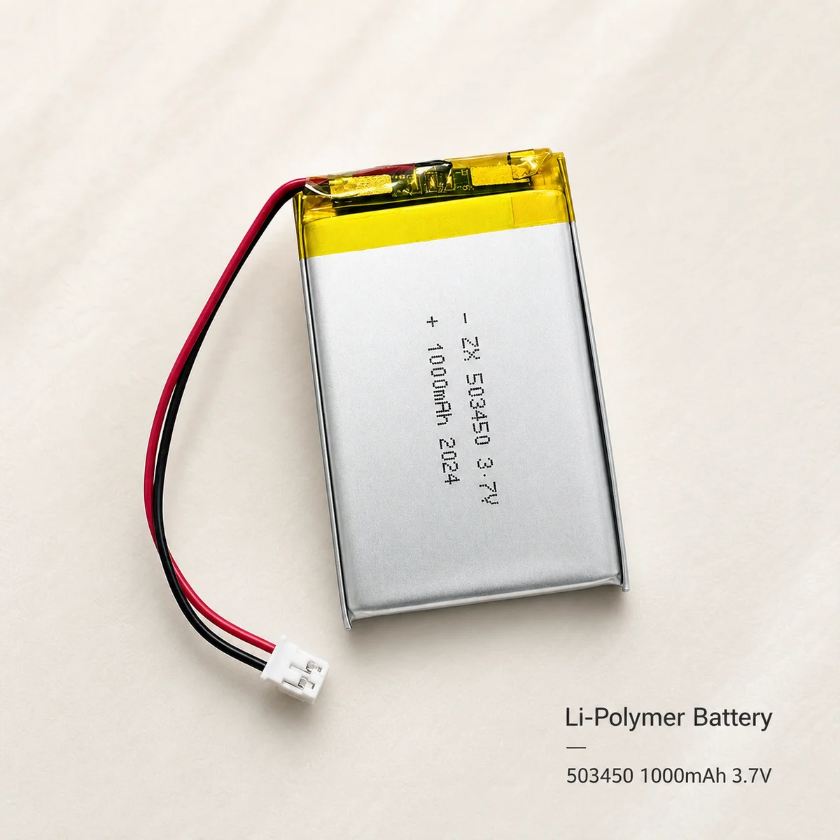 Rechargeable LiPo Battery 503450 1000mAh 3.7V PH2.0 2P Lithium Polymer Cell for Dash Cam LED Light Smart Lock