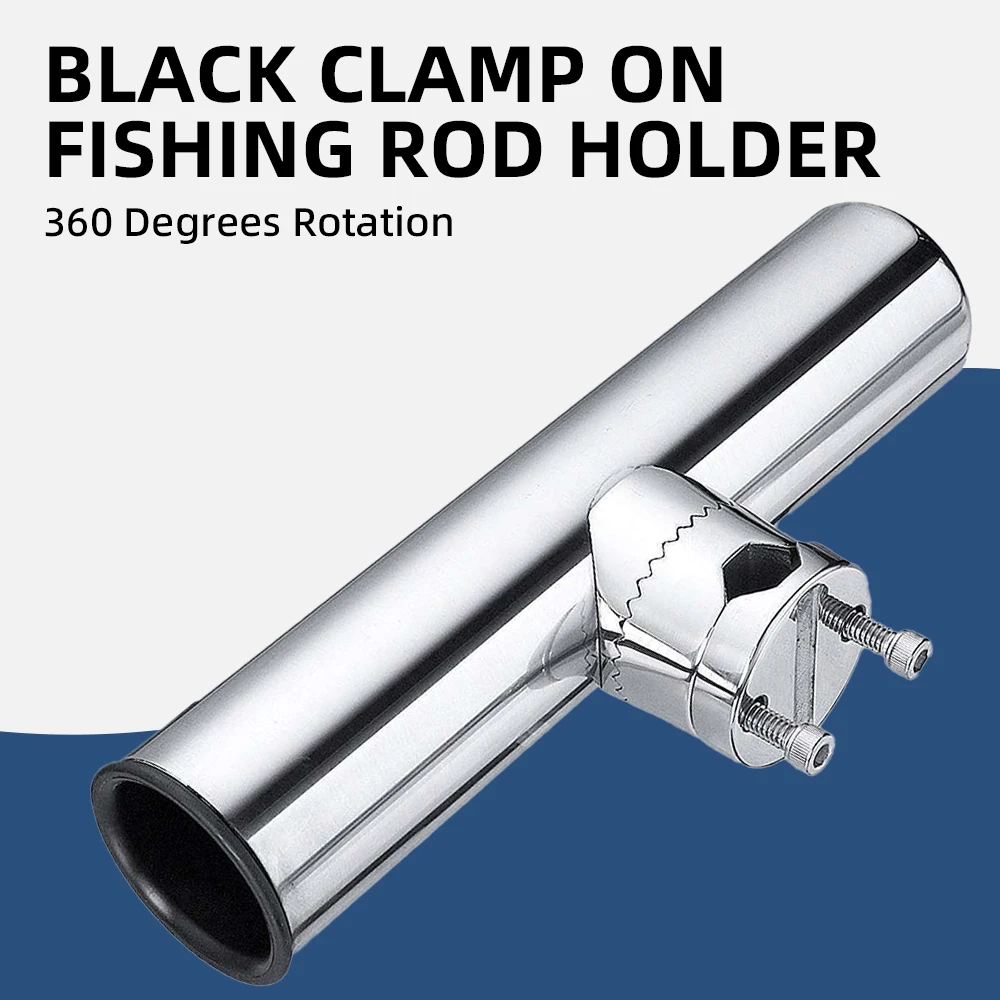 Andymarine Fishing Rod Holder Stainless Steel For Boat 360 Degrees Rotation Clamp on Marine Hardware Adjustable Boat Accessories