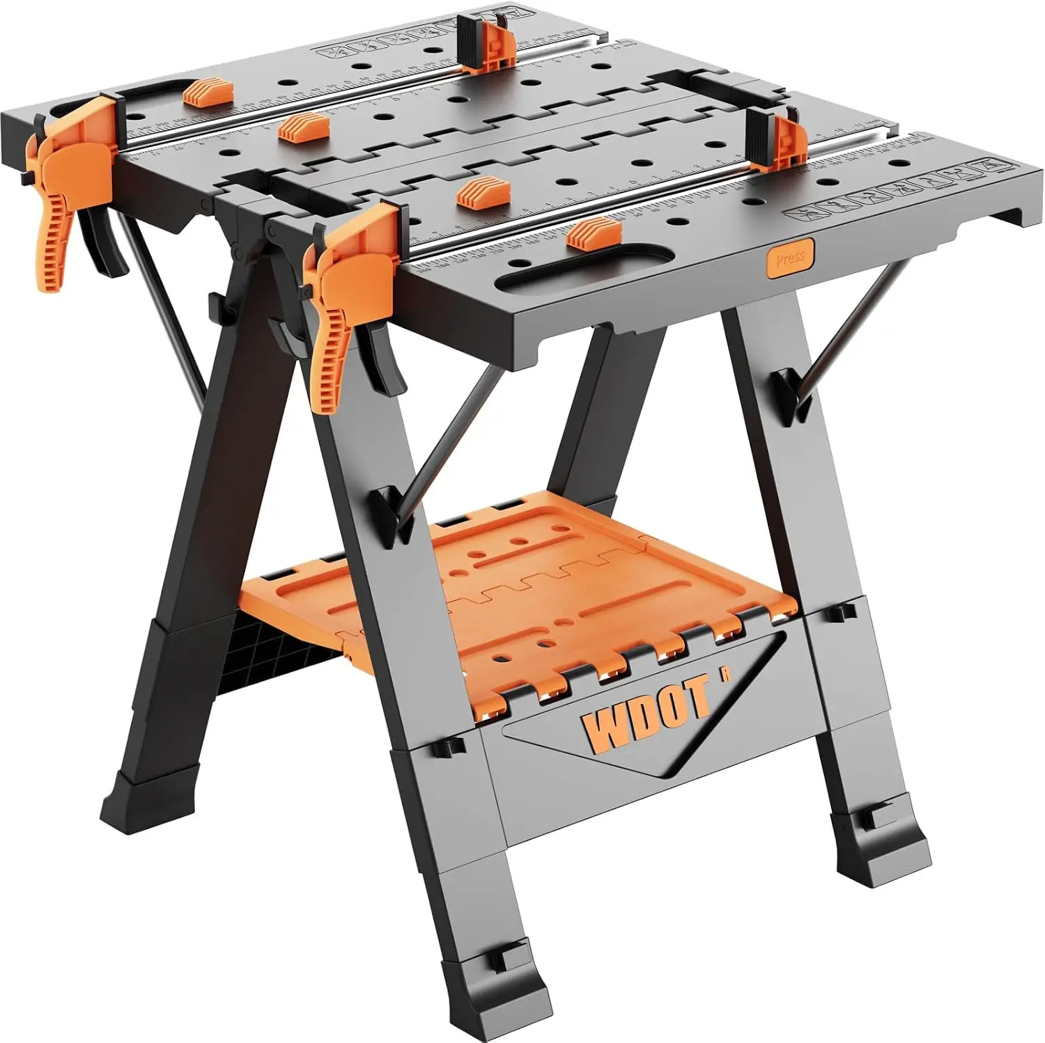 Work Bench Table 2 in 1 Portable Folding Workbench for Garage Sawhorse 500lbs Mobile Work Table 31