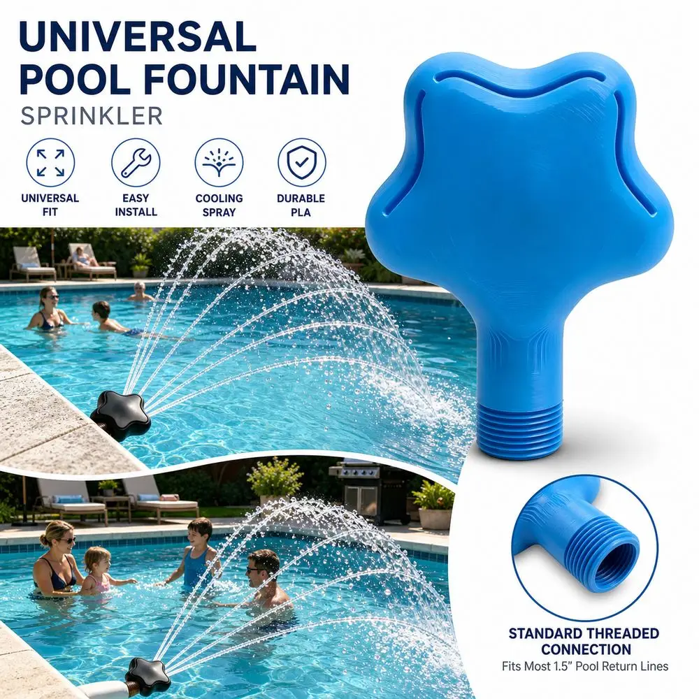 3/4 Inch Threaded Connection Pool Fountain Sprinkler Star-shaped Waterfall Spray Pattern Swimming Pool Waterfall Sprayer