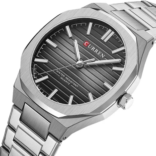 Curren 8456, nuevo reloj de cuarzo de lujo a la moda, correa de acero inoxidable para negocios, luz nocturna, reloj impermeable 3ATM para hombre, reloj para hombre