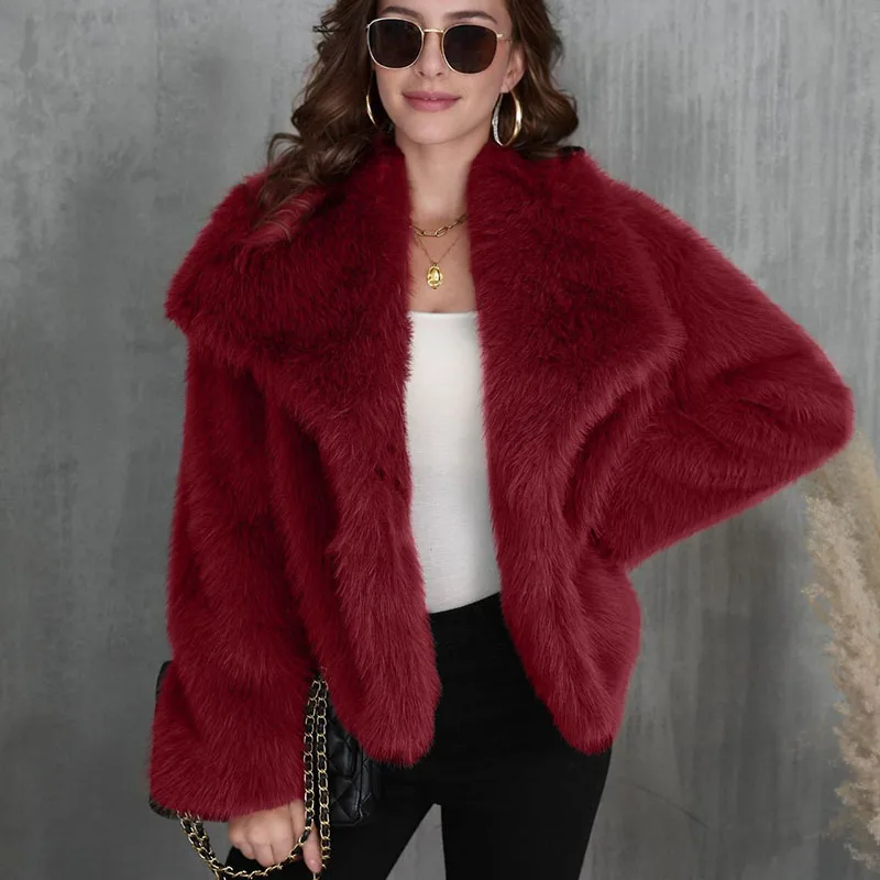 Fur & Faux Fur Feminine Elegance Lapel Short Fur Coat 2024 New Winter Women Fur Fashion Temperament Warm Women Fur Coat Top H206