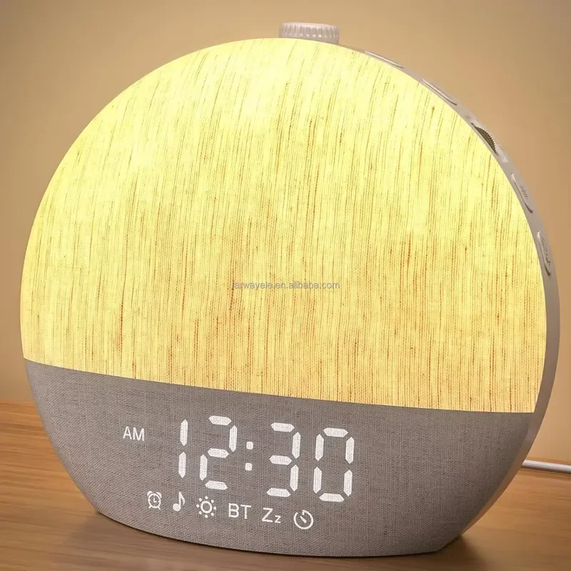 Digital Sunrise Alarm Clock with 30 Sleep Sounds White Noise Timer Wake Up Light for Bedside Deep Sleepers Heavy Sleep Aid