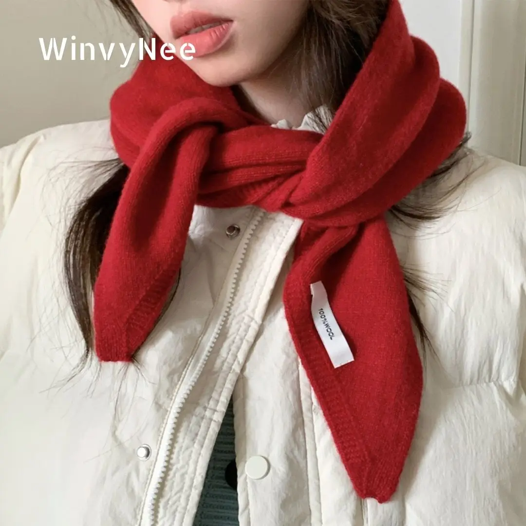 

WinvyNee Women's Scarf 100% Wool Headscarf Tie Scarves for Lady Women Bandana Fashion Triangular Headscarf Wrap Winter G1523026