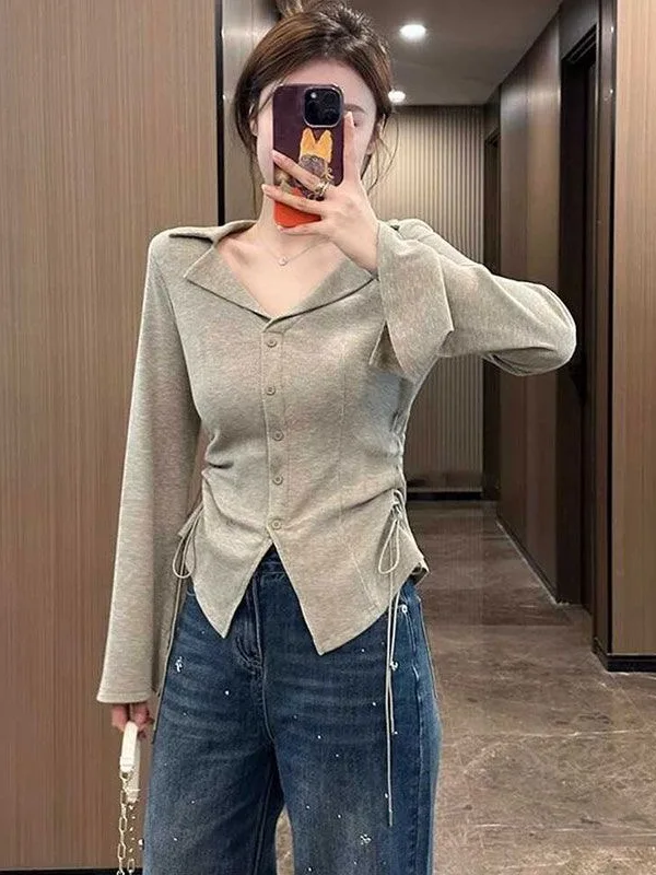 

Winter Top Inner Wear Outer Wear Casual Sle Breathable Slimming Long Knitwear Women's Faionable Pink