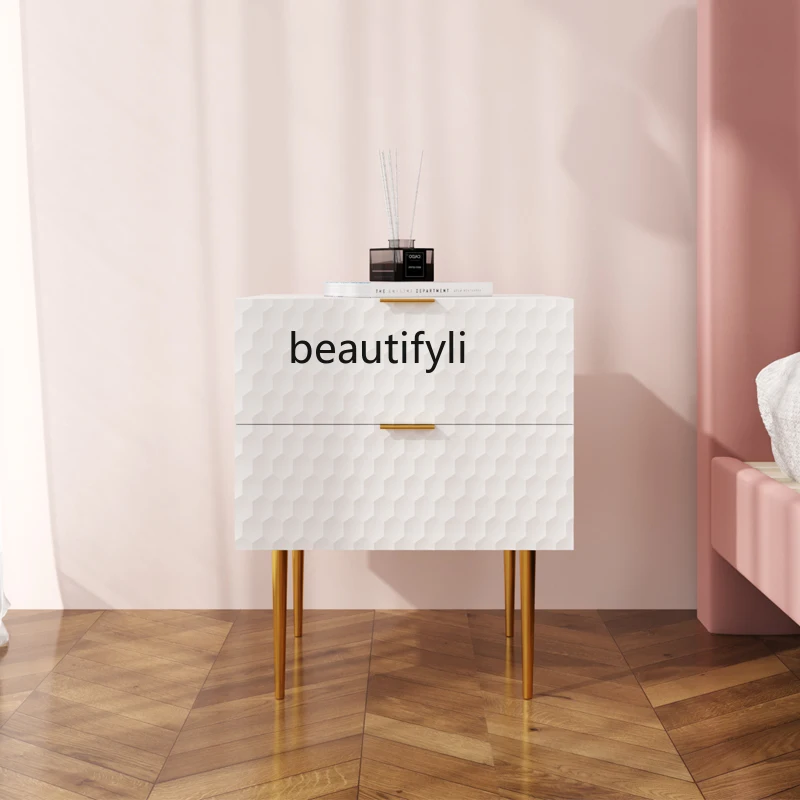 

CXH Modern Minimalist Bedside Cabinet Small Apartment Metal Fashion Bedroom Ins Creative Locker