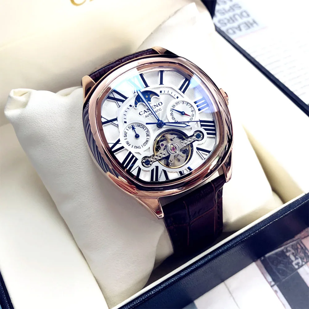 Luxury tourbillon watch men's self-winding mechanical watch top brand business watch multifunction clock Caseno