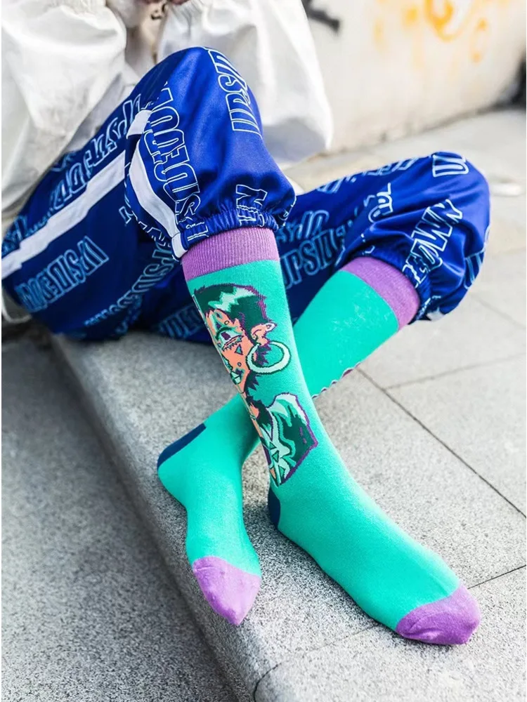 Unikalna konstrukcja Osobowość Środkowa rurka Skarpetki Moda damska Kontrastowy kolor Oddychająca bawełniana skarpeta Harajuku Casual Sock — zdjęcie 2