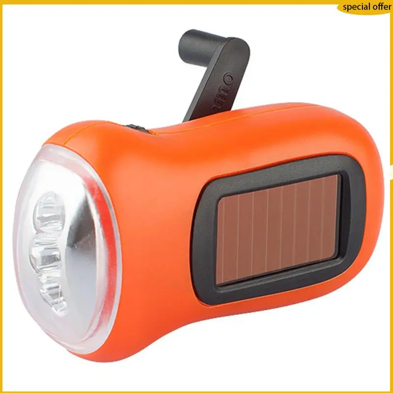

A50I Hand Crank Solar Flashlight LED Emergency Light Tent Flashlight Emergency Hiking Camping And Survival Gear