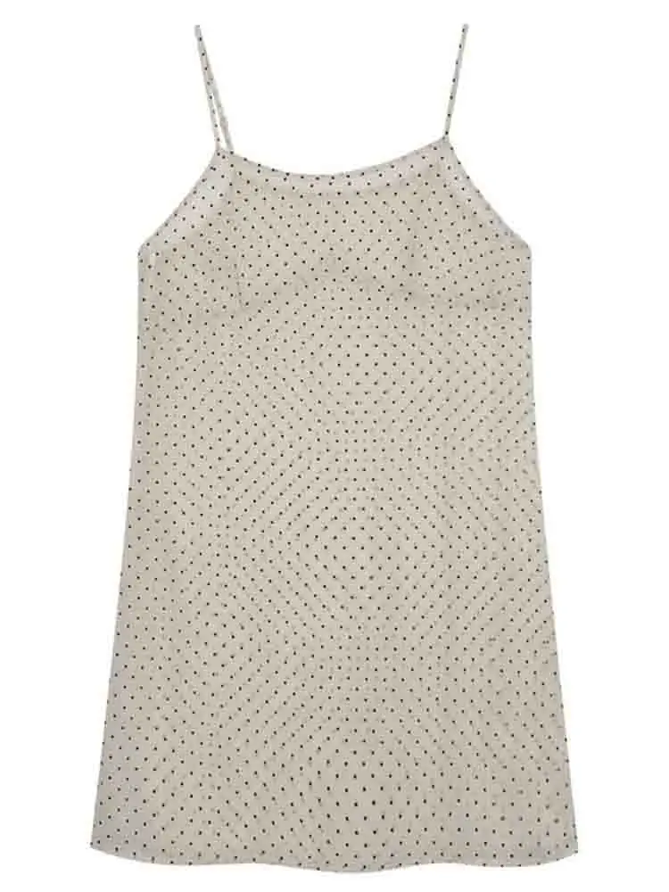 Polka Dot Mesh Curtain Top Women's Autumn Winter Wrap Dress Skirt Cover up mid Length Slim Fit Commute Style Single Piece