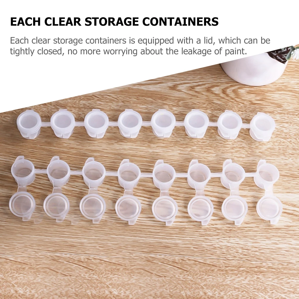 

50pcs Empty Paint Box 2ml8 Pots Per Strip Durable Plastic Watercolor Containers For Pigments Cosmetics Beads Supplies