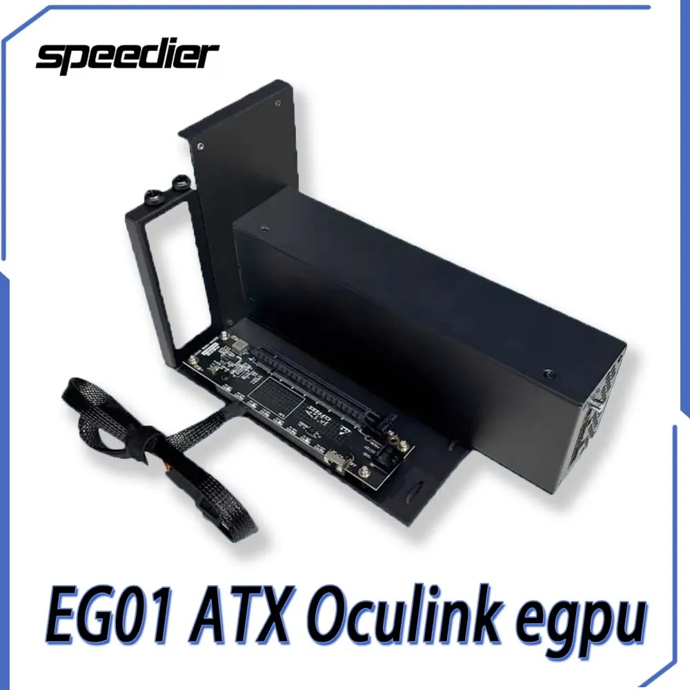 Oculink Dock Gráfica Externa, EG01 com G38 GPU Dock, 8 pinos conector e cabo de cotovelo, compatível com ATX, 800W fonte de alimentação, 64Gbps