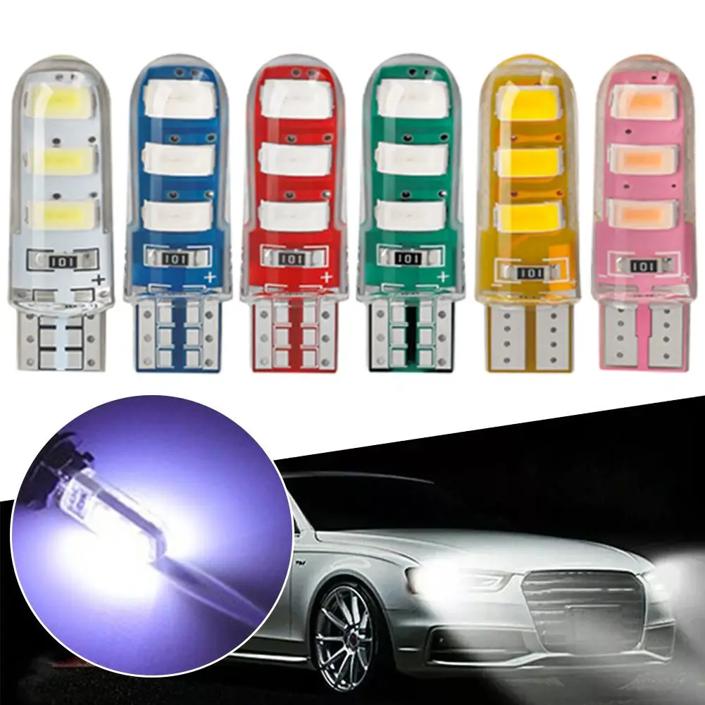 2PCS T10 W5W Strobe Super Bright Led Bulbs Flashing Brake Taillight Position Light Directional Light Blue Yellow Red 12V White