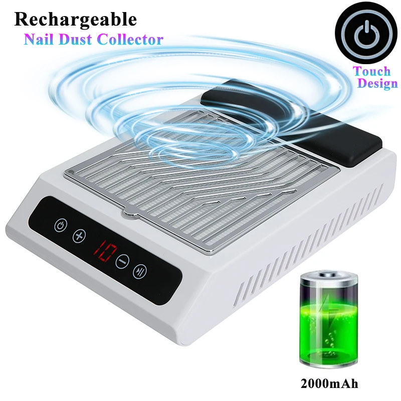 

Upgrade Rechargeable Nail Dust Collector With Filter For Manicure Machine Equipment Low Noise Powerful Nail Vacuum Cleaner Tools