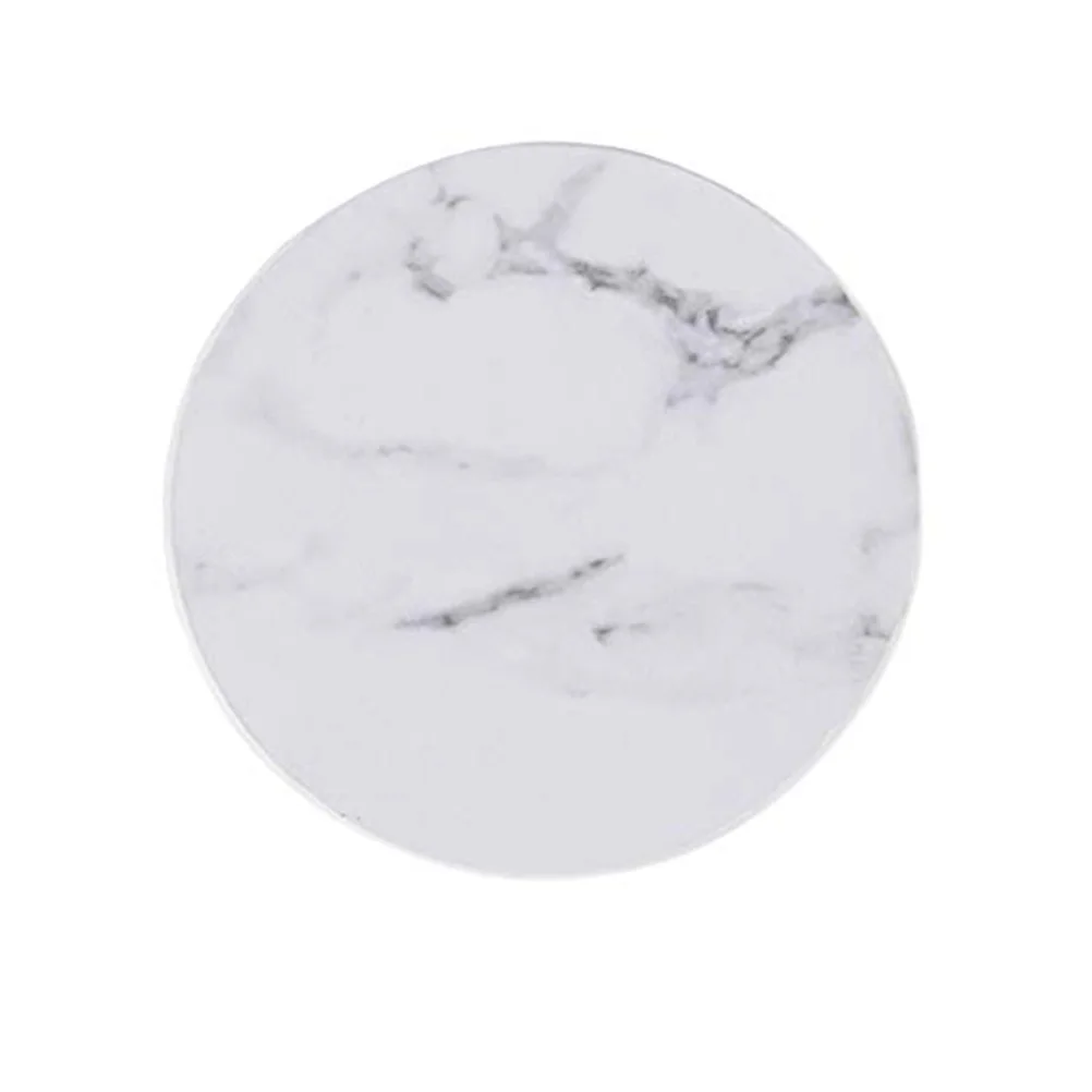 

7 pcs Marble Cup Mat Set Round Pu Coaster Holder Heat Insulation Drink Protector For Home Kitchen Car Gift