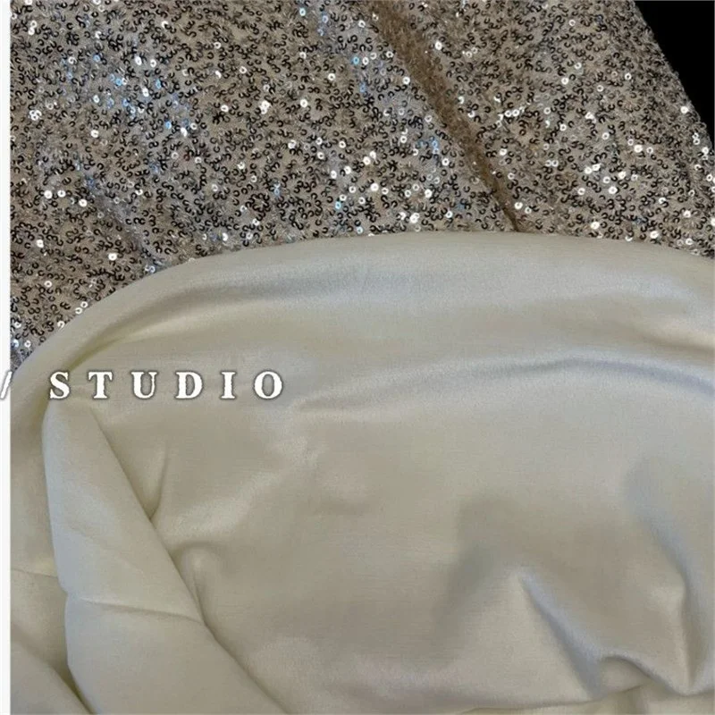 กระโปรงทรงเอไลน์ปักเลื่อมยาวปานกลาง เอวสูง สำหรับผู้หญิง ฤดูใบไม้ผลิ ฤดูใบไม้ร่วง รุ่นใหม่ กระโปรงยาวเข้ารูป ผลิตในจีน