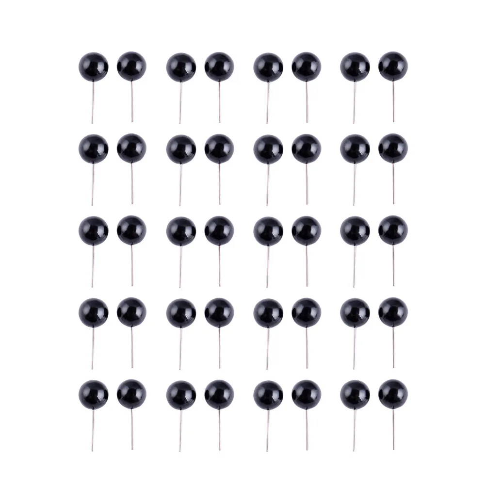 300Pcs Black Bean Eyes Premium Plastic Iron Needle Style DIY Colored Animal Eyes Safety Replacement for Handmade Crafts Cartoon