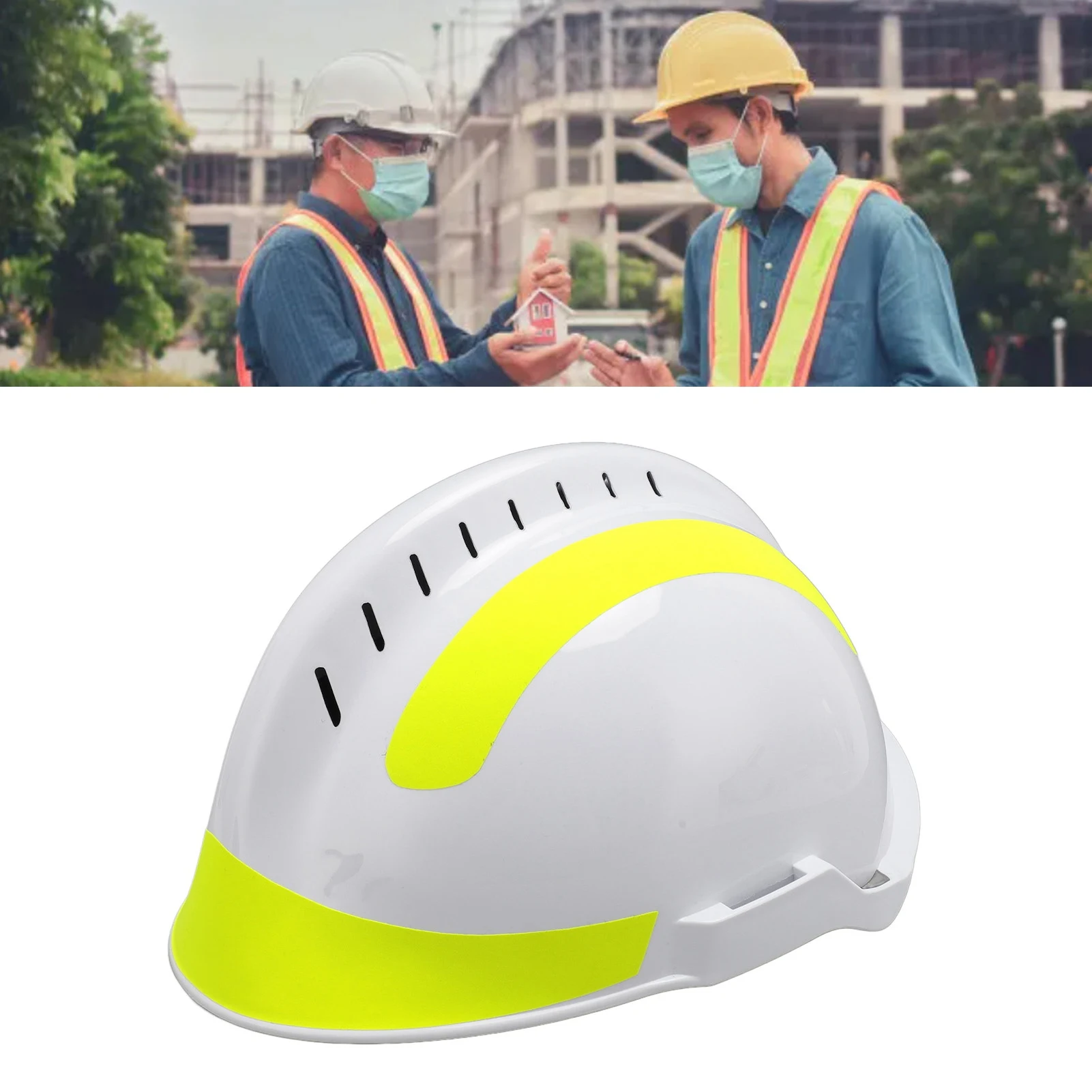 

ZK40 Safety Helmet Heat Resisting Shock Resistance Adjustable Hard Vented Rescue Hard Hat for Outdoor Earthquake White