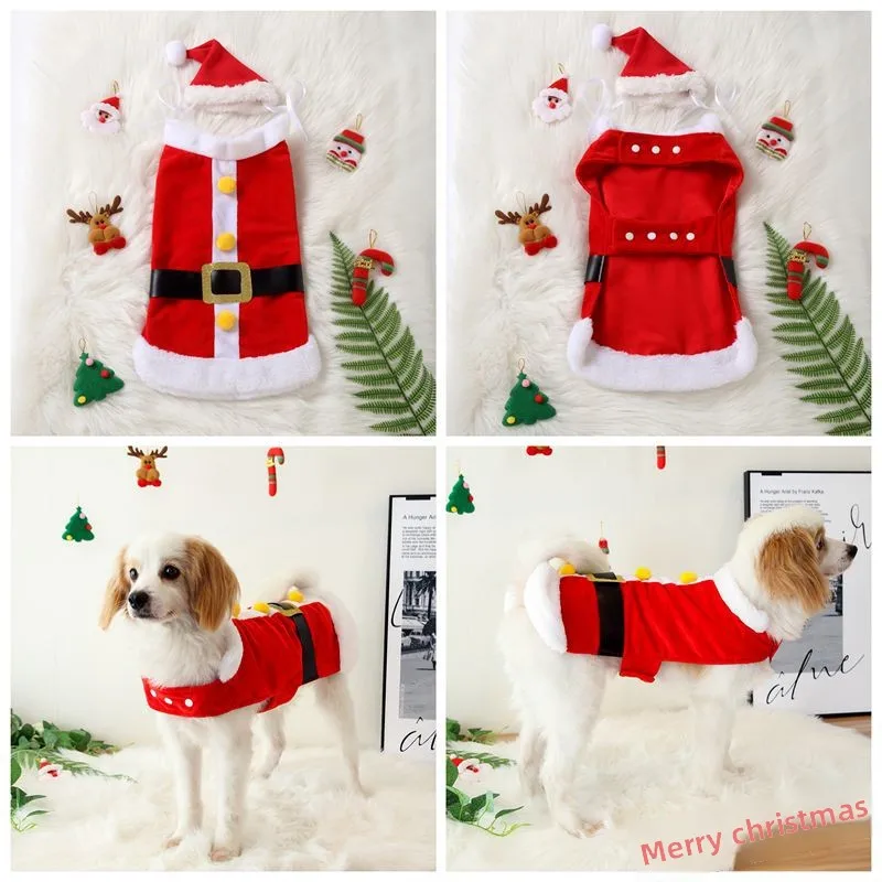 Weihnachtsmann-Cosplay-Kleidung, Haustierkleidung, Hoodies, Sweatshirts für Hunde und Katzen, weiche und warme Hemden, Weihnachtsgeschenk, lustiges Kostüm