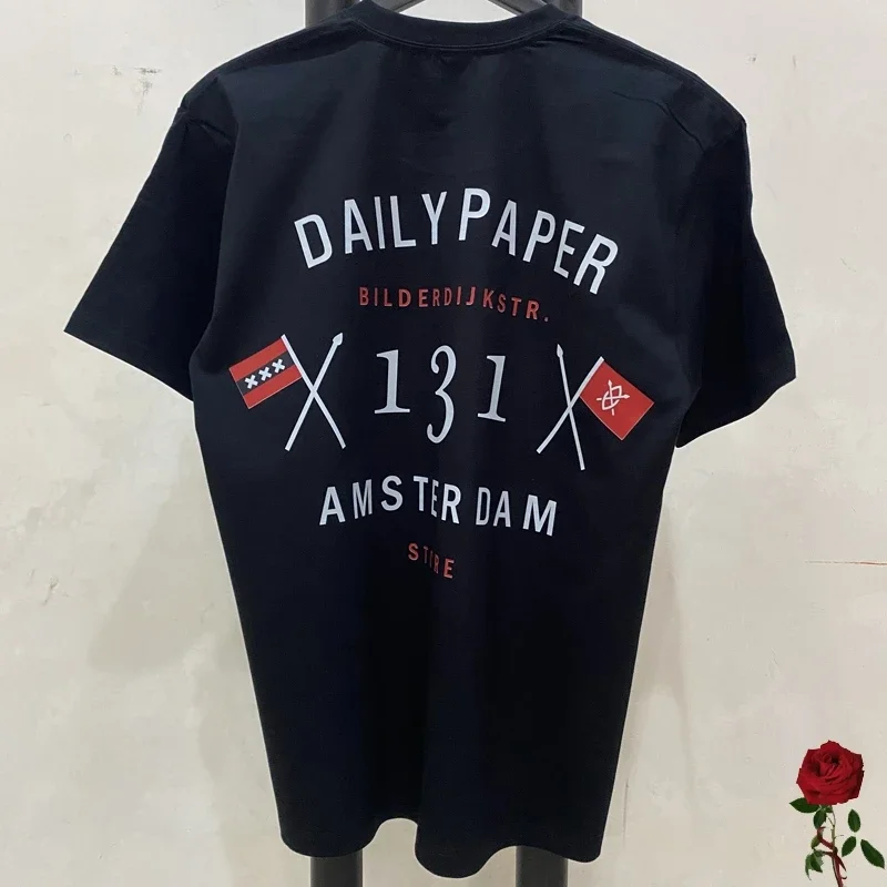 Daily Paper Tops Cotton Number Printing T-Shirts Unisex Loose Short Sleeves Clothes DAILY PAPER Tees