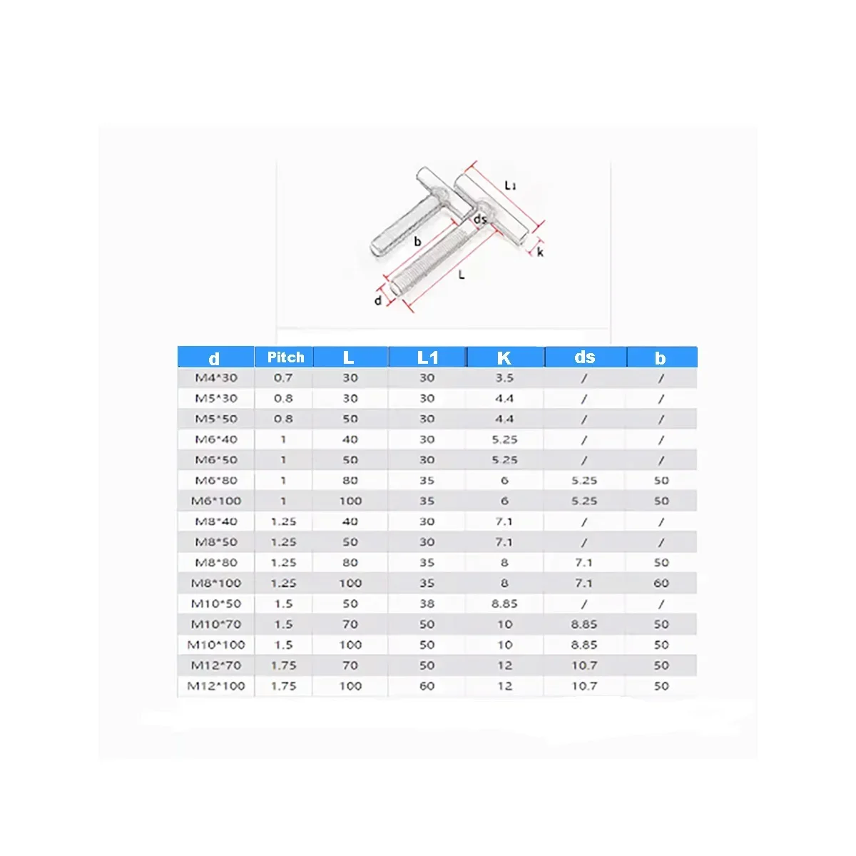 304 Stainless Steel T-Shaped Welding Screw/T-Shaped Bolt/ Cylindrical Welding Bolt M5M6M8M10M12