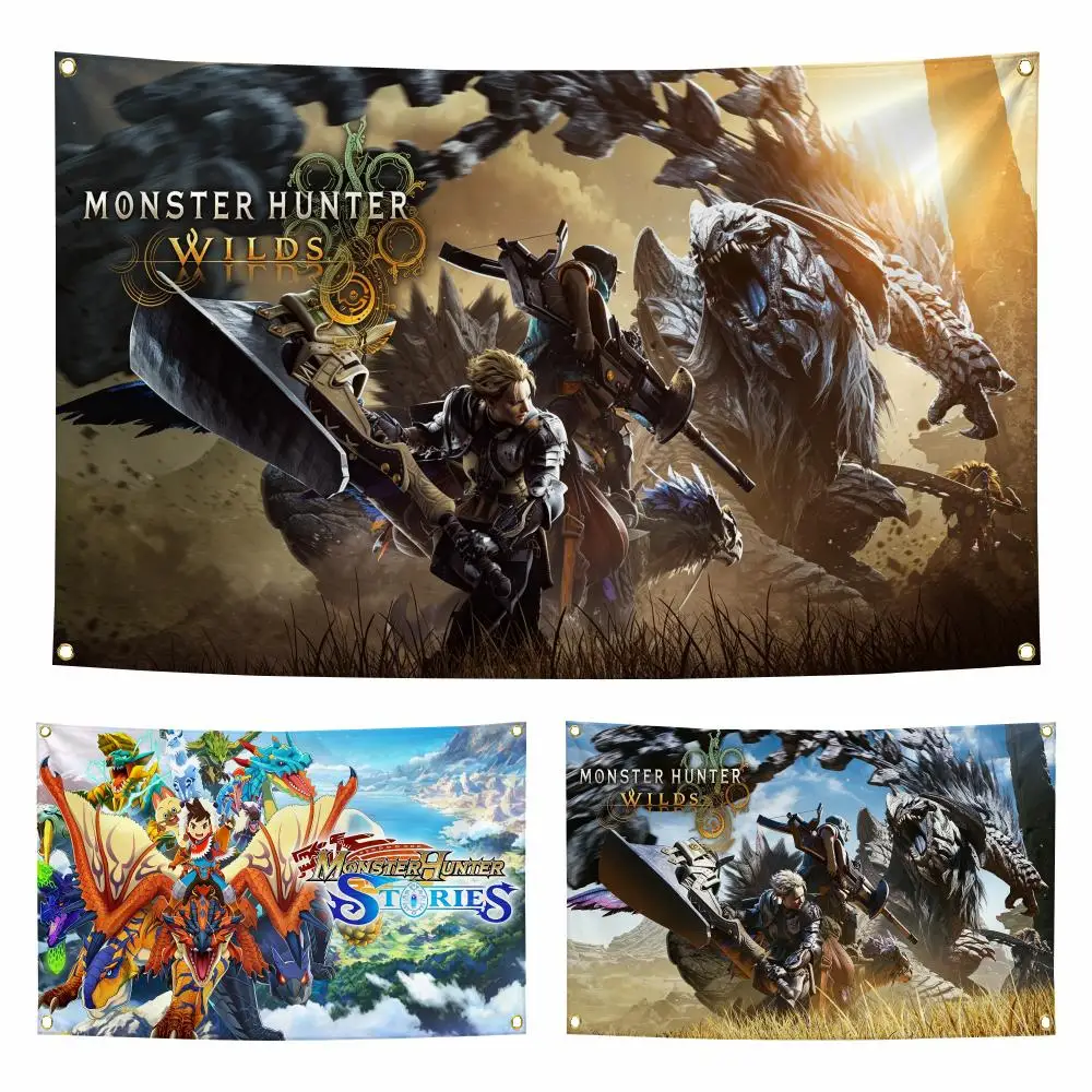 Game M-Monster Hunter Flags Personalized Flag Room Dorm Camping Picnic Garage Bar Indoor Outdoor Wall Decor