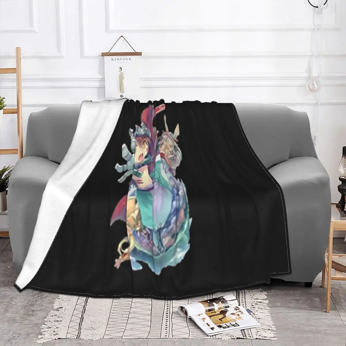 Made In Abyss Japan Anime Surprise Adult Male Fresh Design Classic Pattern Pattern Swag Text Boy Family Throw Blanket