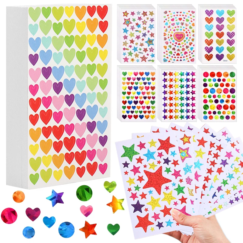 10/20/50 Blatt Scrapbook Aufkleber Farbe/Laser Stern Herz Dot Handwerk DIY Tagebuch Album Regenbogen Dekoration Zubehör TMZ