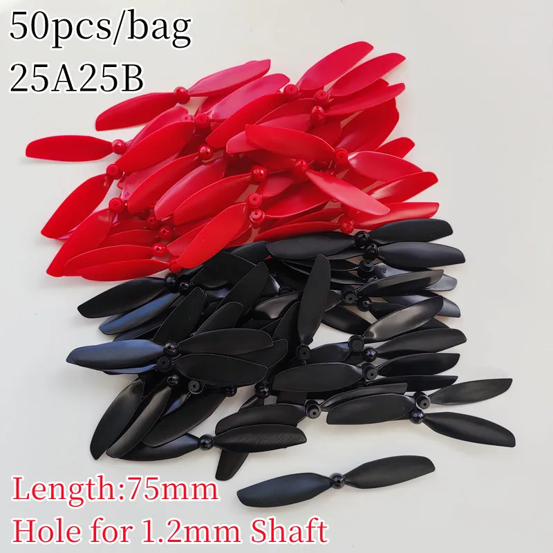 50pcs 75mm propeller 2-blade with 1.2mm hole tight fit for corless brush motor 8520 8523 high qulity prop micro quadcopter