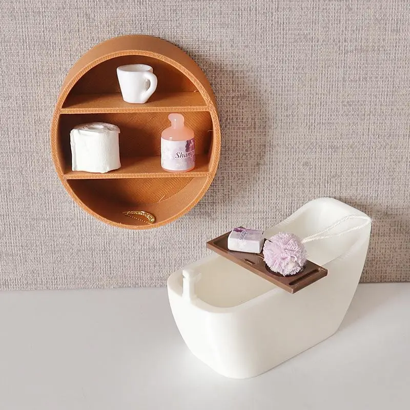 1 قطعة دمية مصغرة حوض استحمام نموذج تخزين الرف حلية نموذج DIY بها بنفسك خزانة حائط ديكور صغير التظاهر الغذاء اللعب دمية التبعي