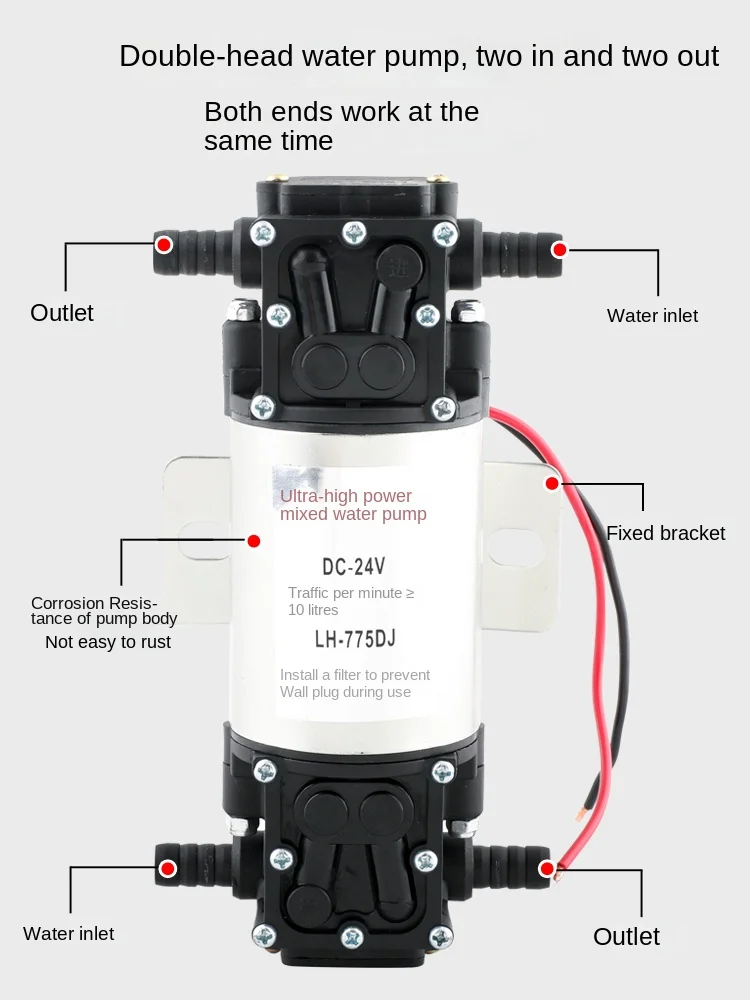 Car truck sprinkler water 24V12V booster  electric water brake sprinkler self suction