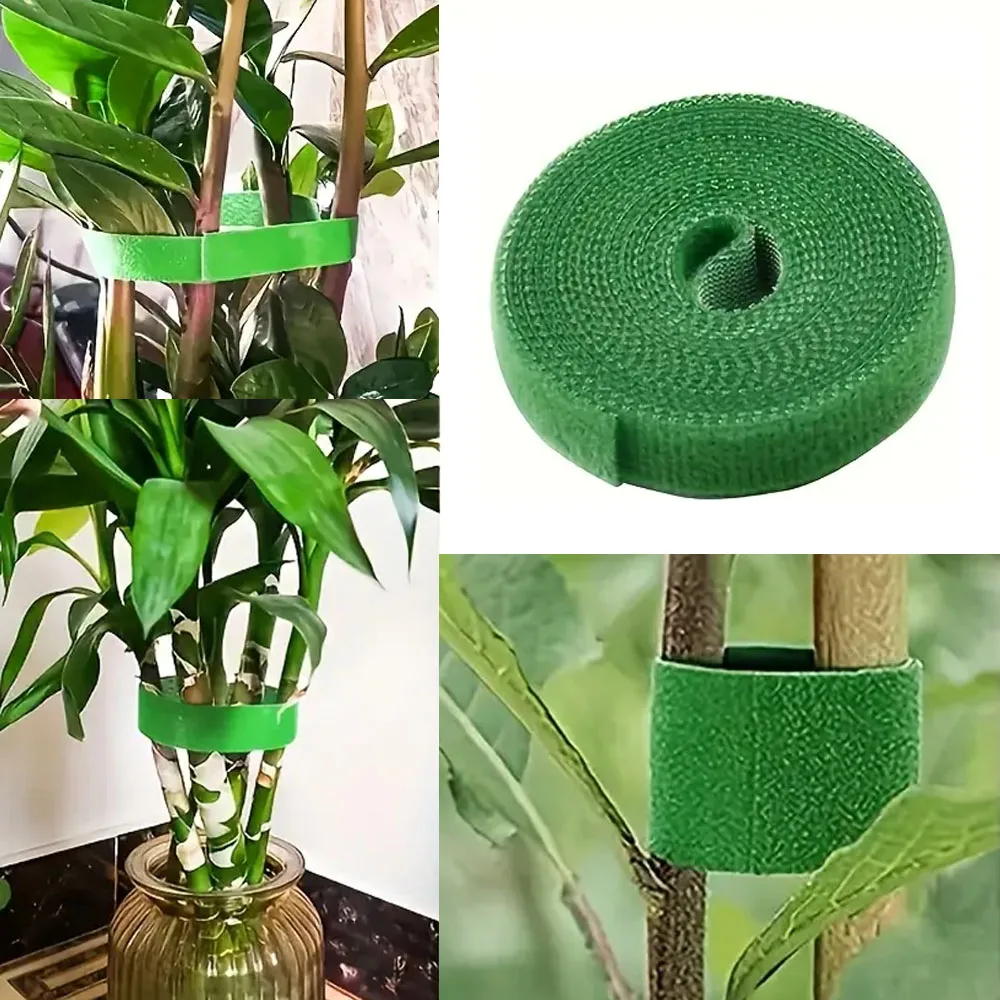 bonsai tools Plant Nylon Cable Tie plant accessories Self Adhesive Support for plants Green Adjustable Plants Hook Loop