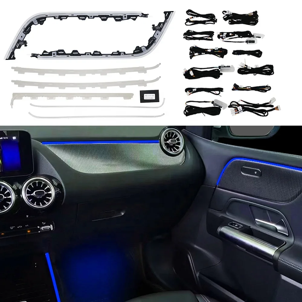 Upgrade 64 colors LED Atmosphere Lighting System Auto Interior Ambient Light For Mercedes B-class W247 GLA H247