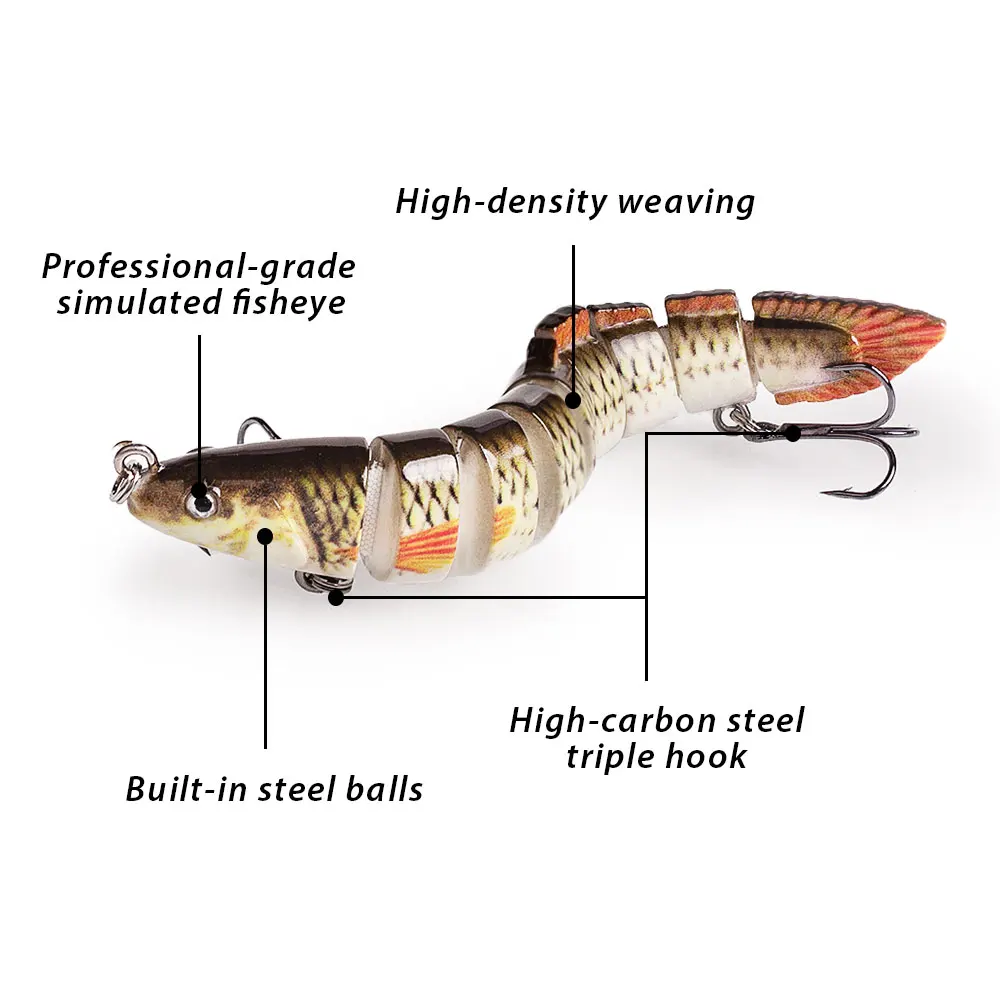 Hanlin-Mini señuelo swimbait anguila articulado - duro - imagen 2