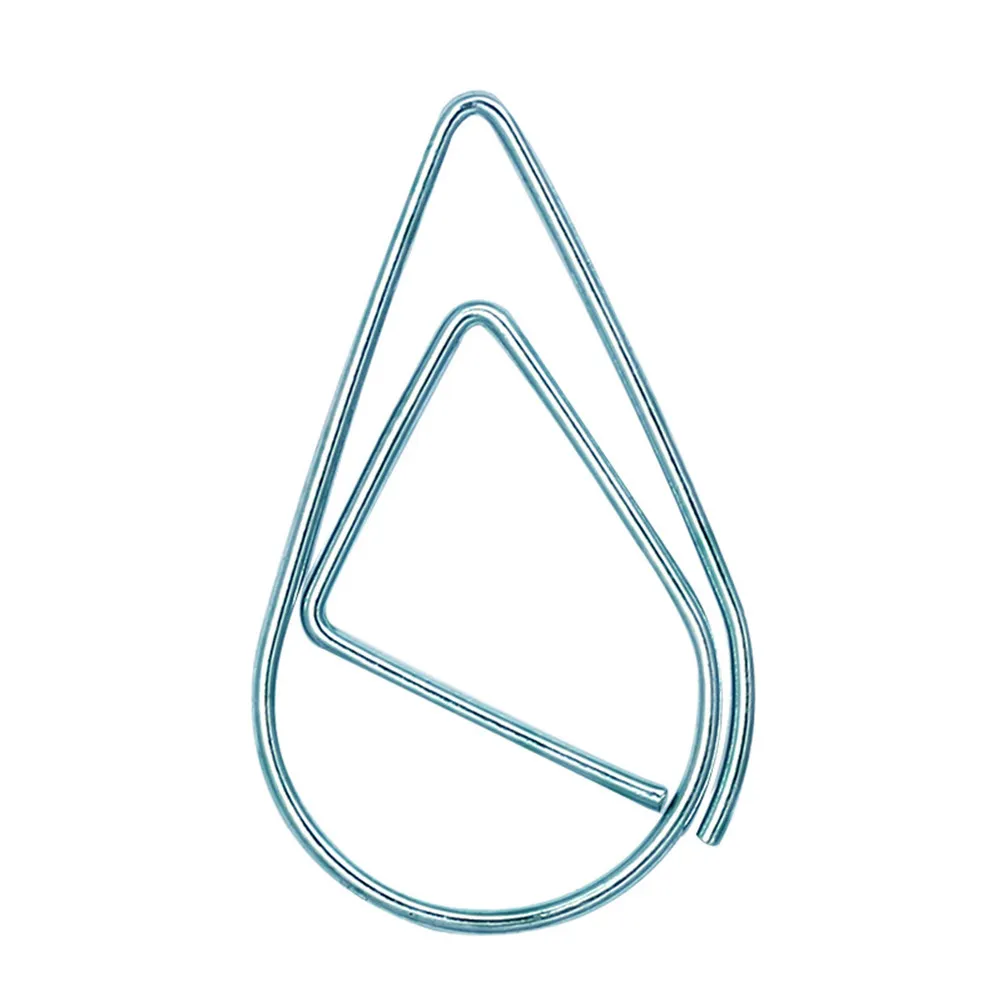 

50pcs Water Drop Shape Metal Bookmark Clips Premium Electroplated Strong Hold For Office School Home Use Paper Clip Holder