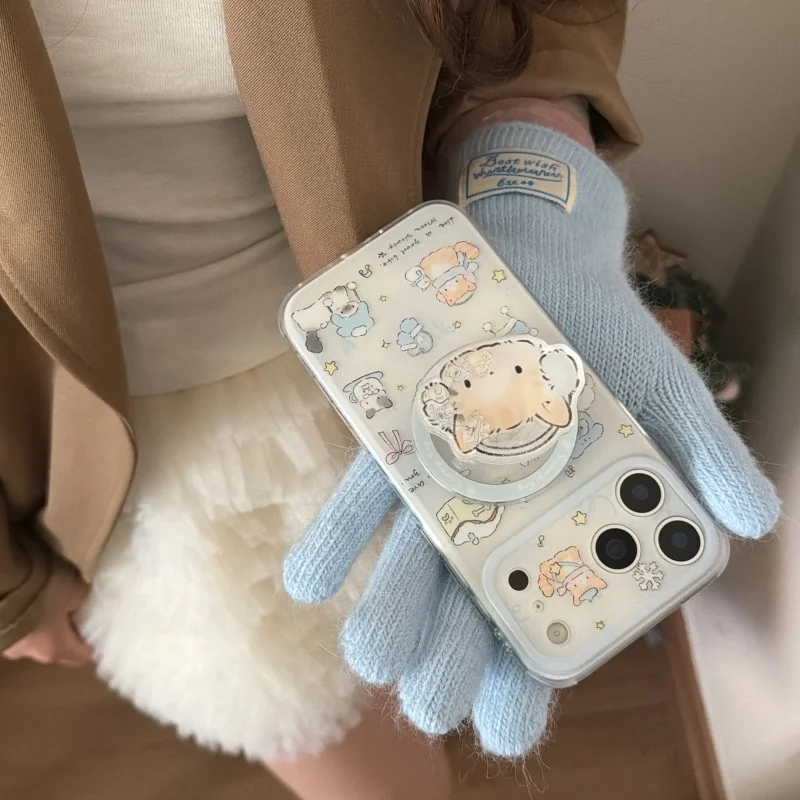 الكورية لطيف الكرتون القط قوس المغناطيسي قضية الهاتف آيفون 17 برو 16 14 15 برو ماكس الحالات مع حامل Magsafe Kawaii 16 Funda #5