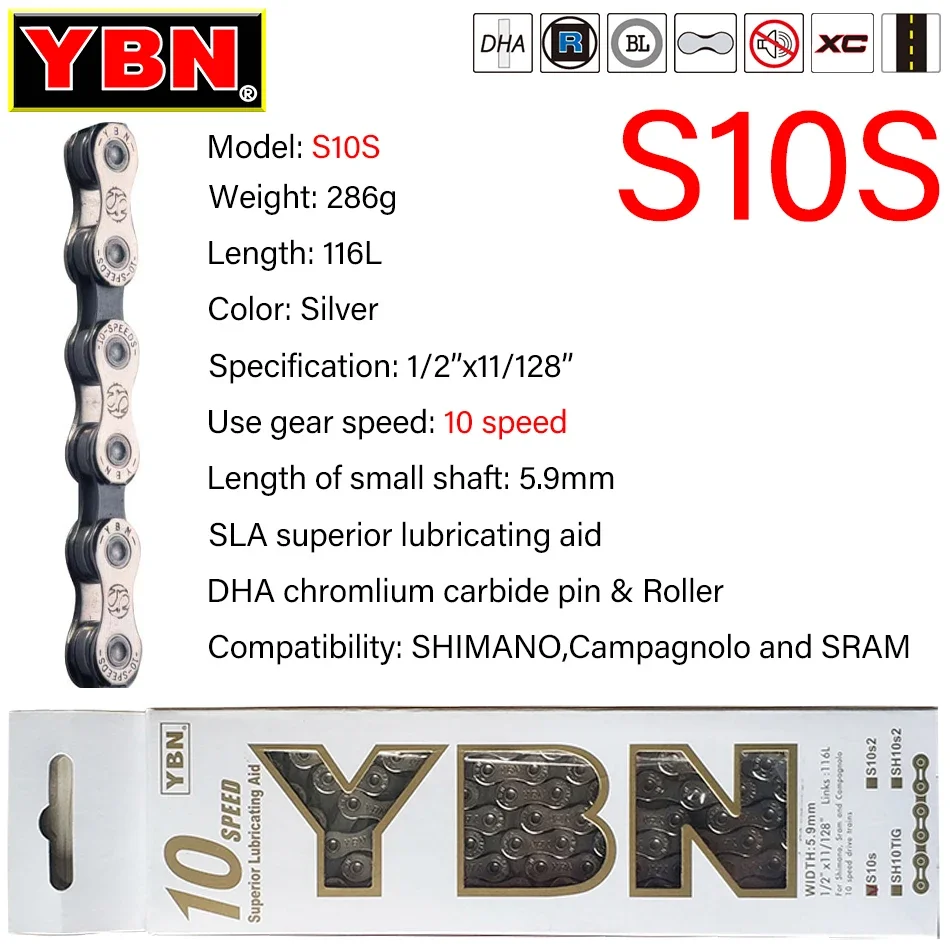 YBN Bicycle Chain 8/9/10/1/12 Speed MTB/Road Bike Bicycle Chains For SHIMANO Shift system Compatible with SRAM