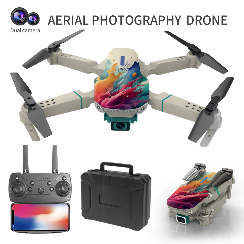 

Flystar 2025 E88 Профессиональный широкоугольный радиоуправляемый дрон HD 4K Режим камеры Складной вертолет Самолет Квадрокоптер Дрон Детские подарочные игрушки