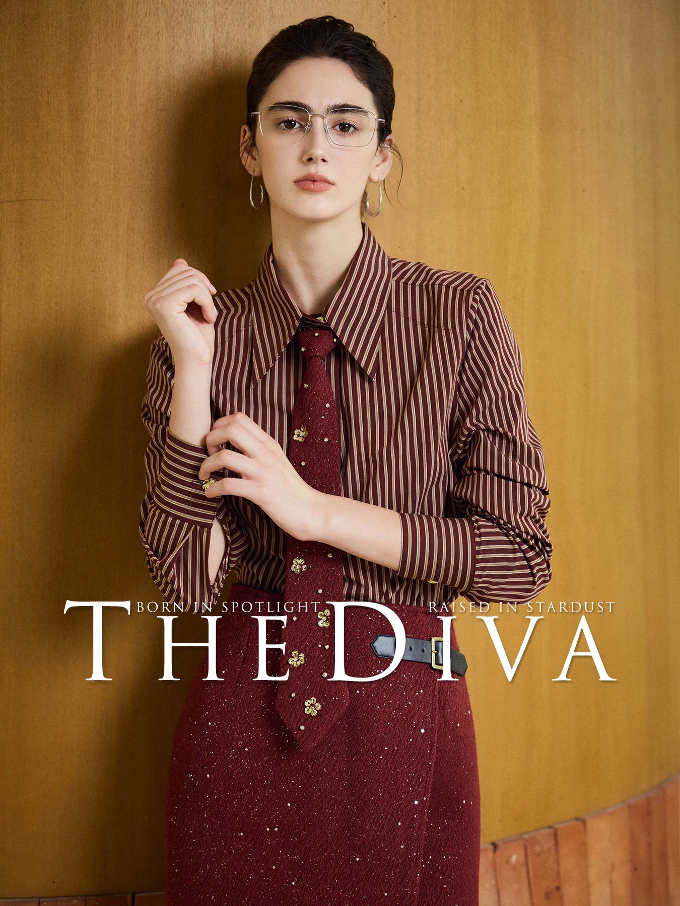 

Классическая винно-красная длинная рубашка из бархатного хлопка с полосатым подолом, для повседневной носки, от Diva Warehouse Fashion, женская.