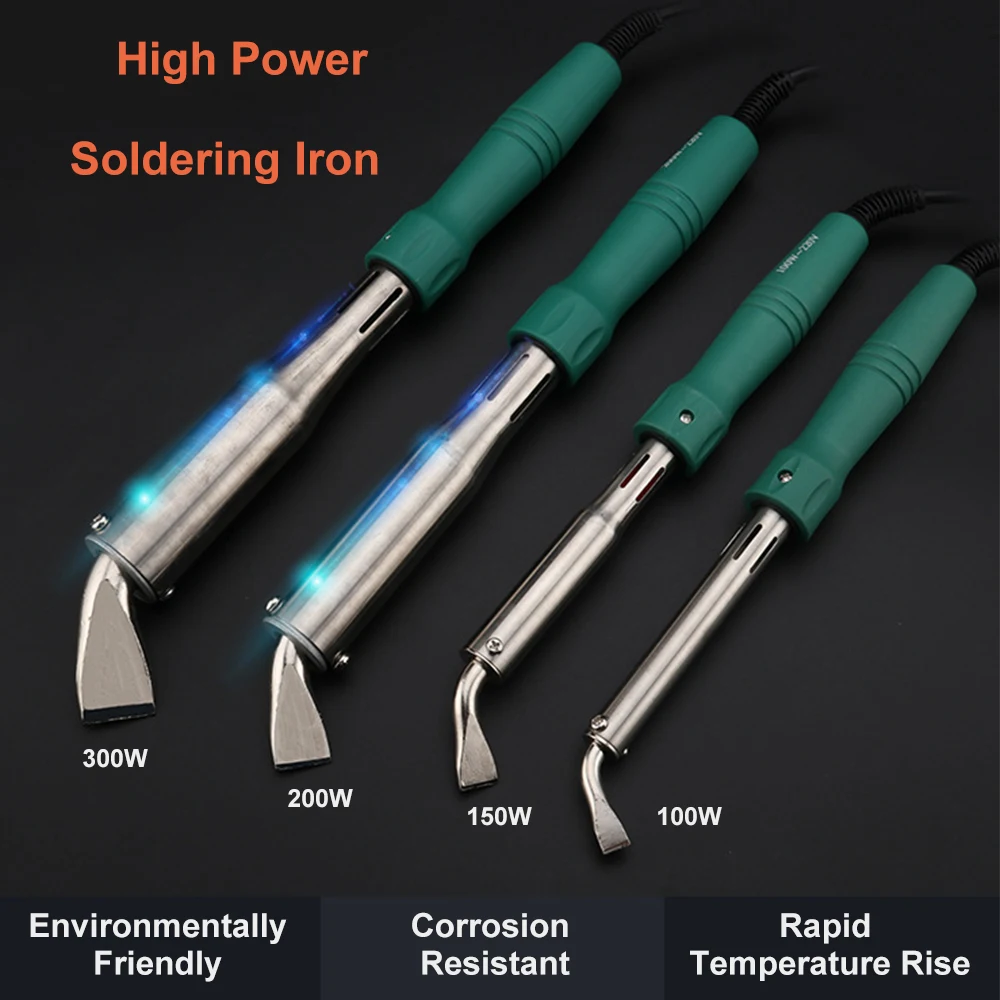 240V High Power Electric Soldering Iron Chisel Point Copper Tip 50HZ 100W/150W/200W/300W Electric Welding Soldering Iron Tool