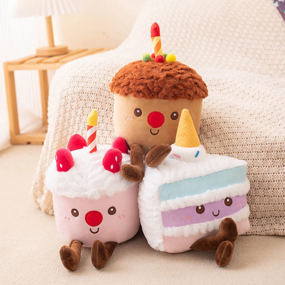 

23CM Fun Cake Plush Toy Kawaii Cartoon Peripheral Birthday Party Display A Fun Doll To Send Children Birthday Christmas Gifts