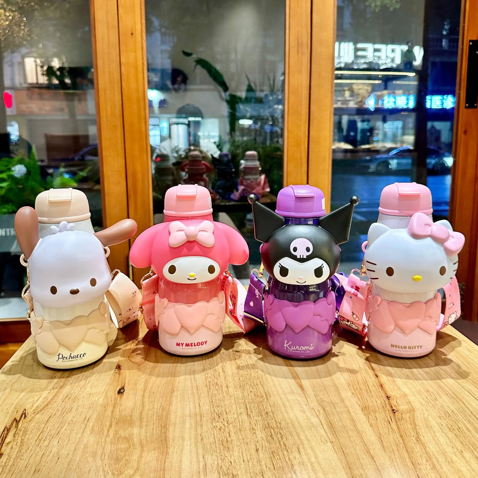 2024 New Sanrio Hello Kitty Kuromi Cinnamon Insulated Cup for Girls Children Straws Water Cups