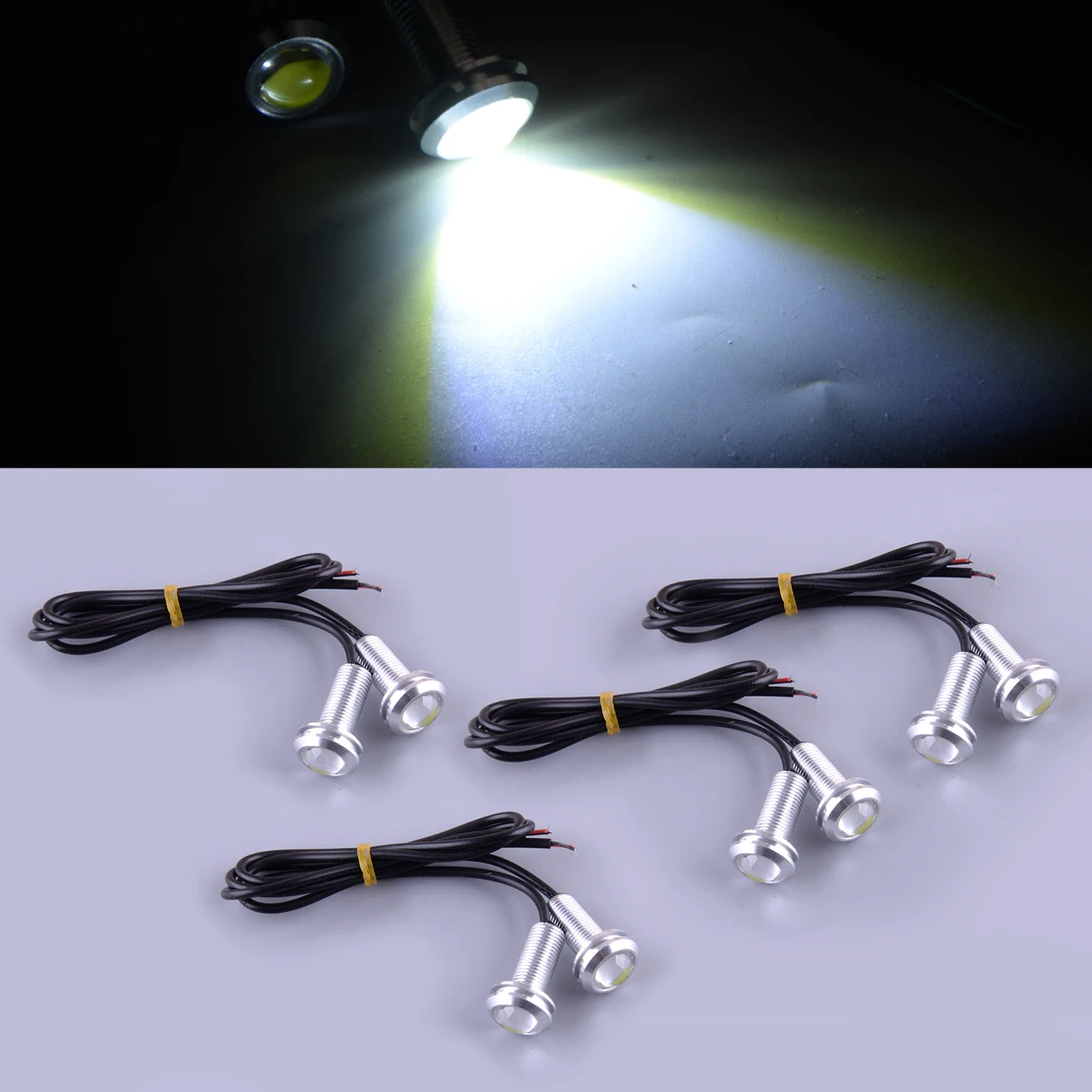 

NEW 8Pcs Waterproof White LED Silver Outrigger Spreader Transom Underwater Light For Car Truck Boat Trailer 12V